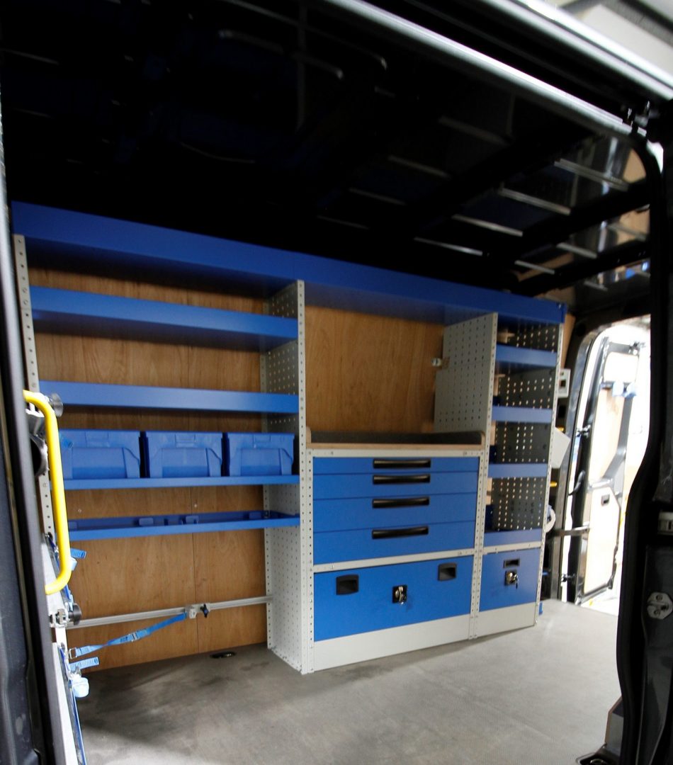 van racking workbench with drawers