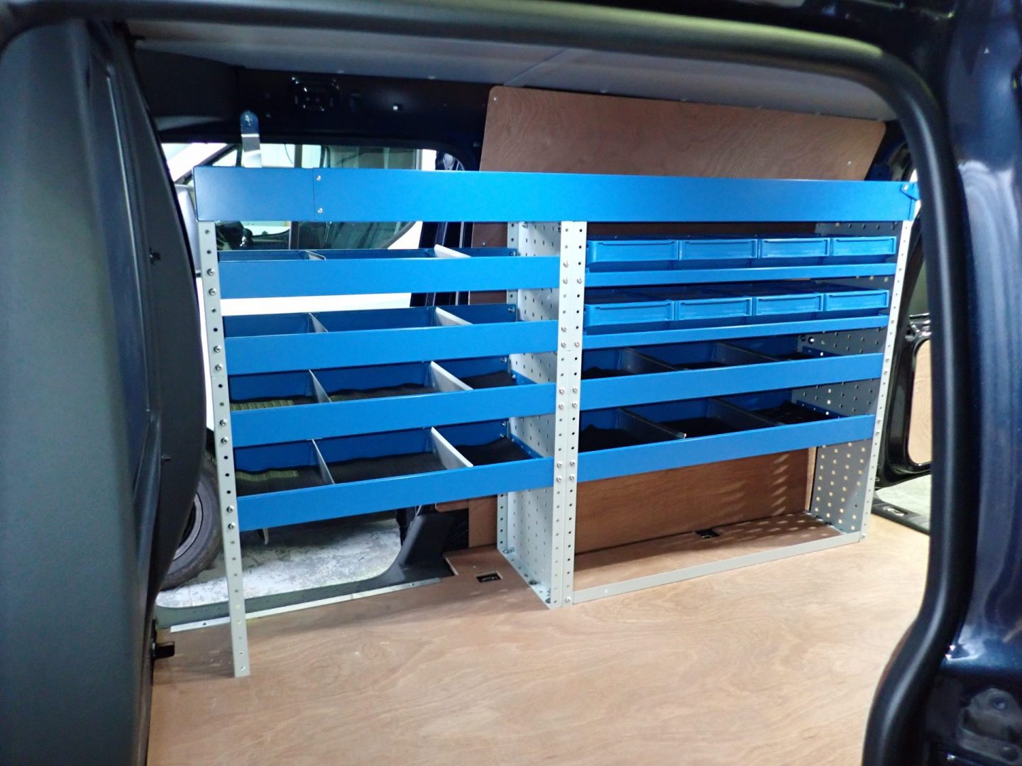 low cost racking for a van