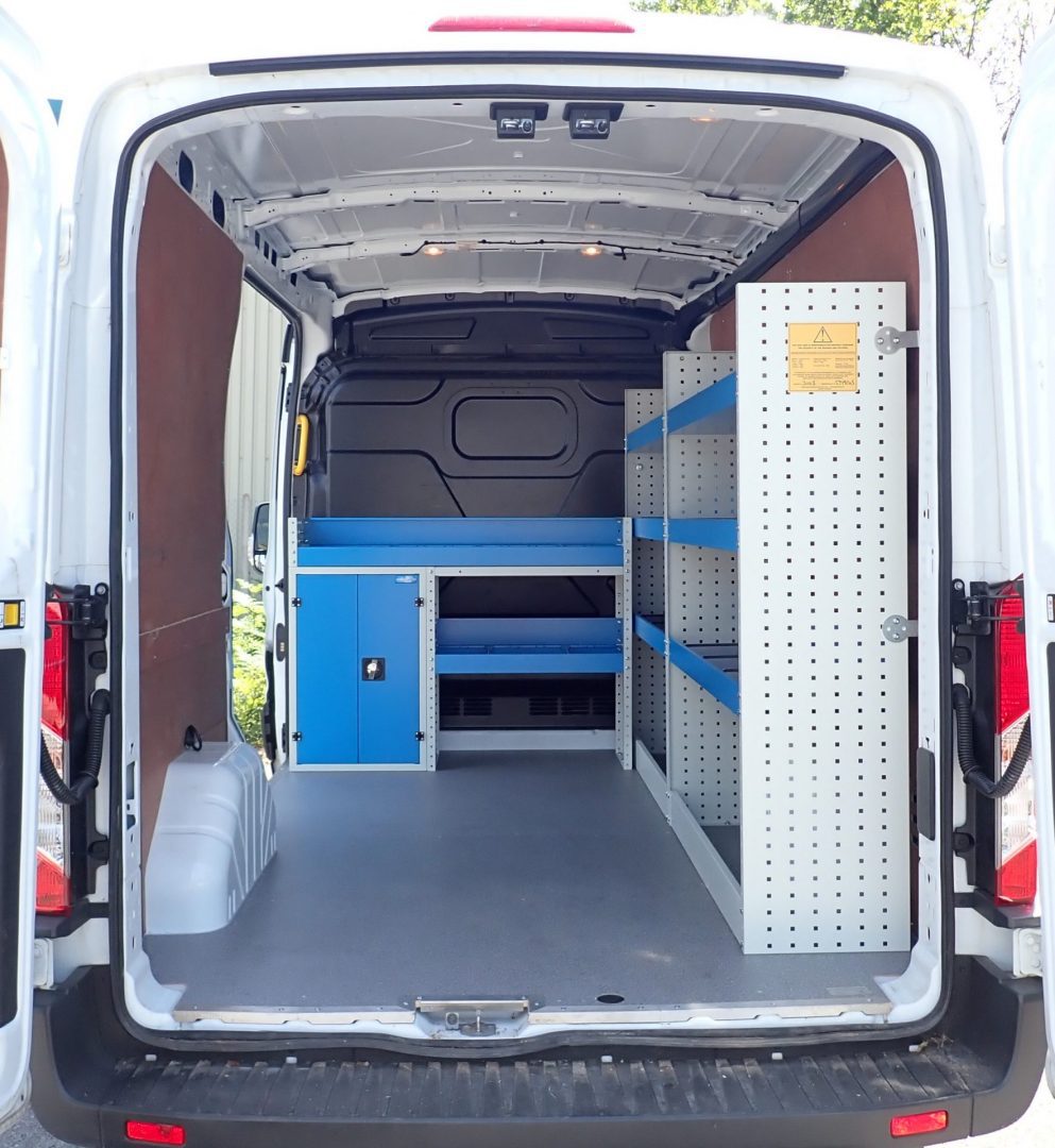 ford transit racking for electrician clever use of bulkhead area