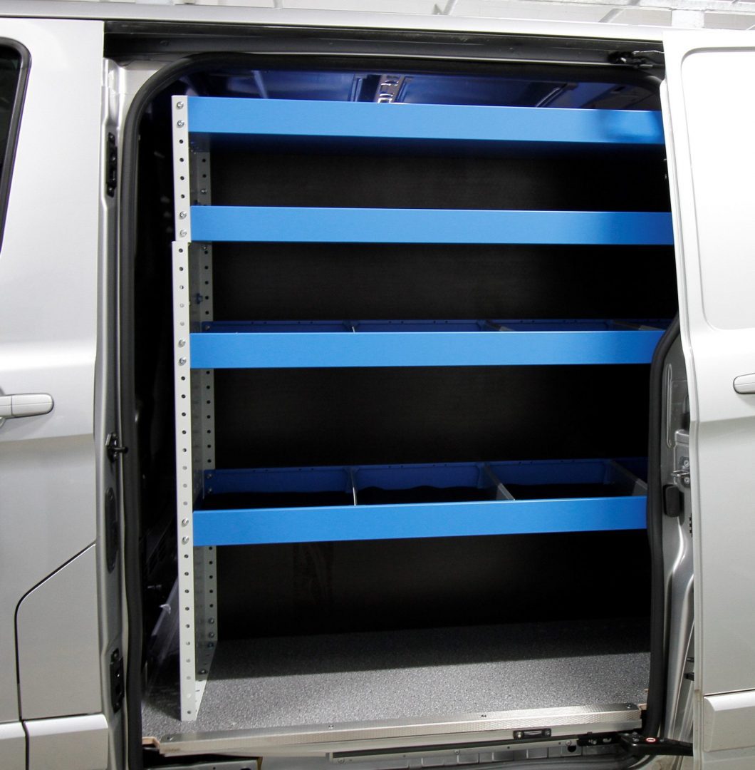 van shelves in a van