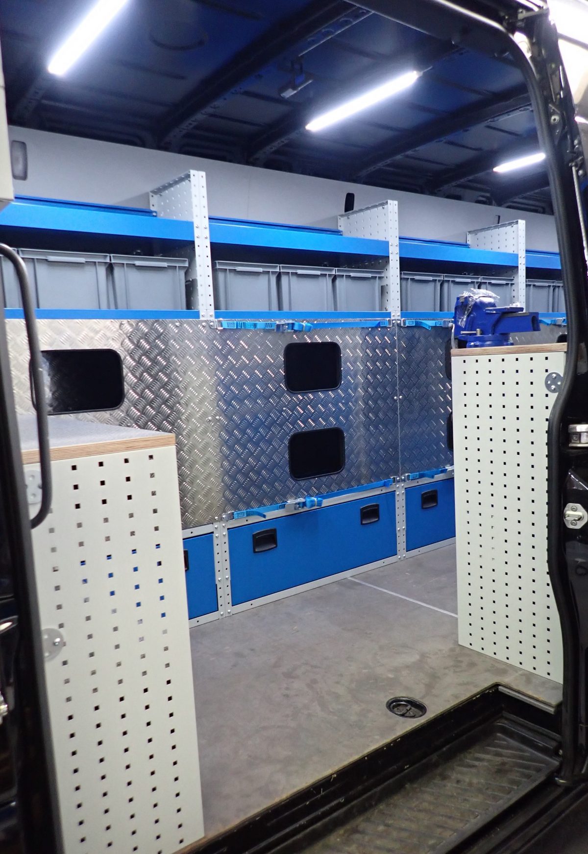 Sprinter Metal Racking Mercedes Sprinter Racking Racing Support | Van Racking Solutions