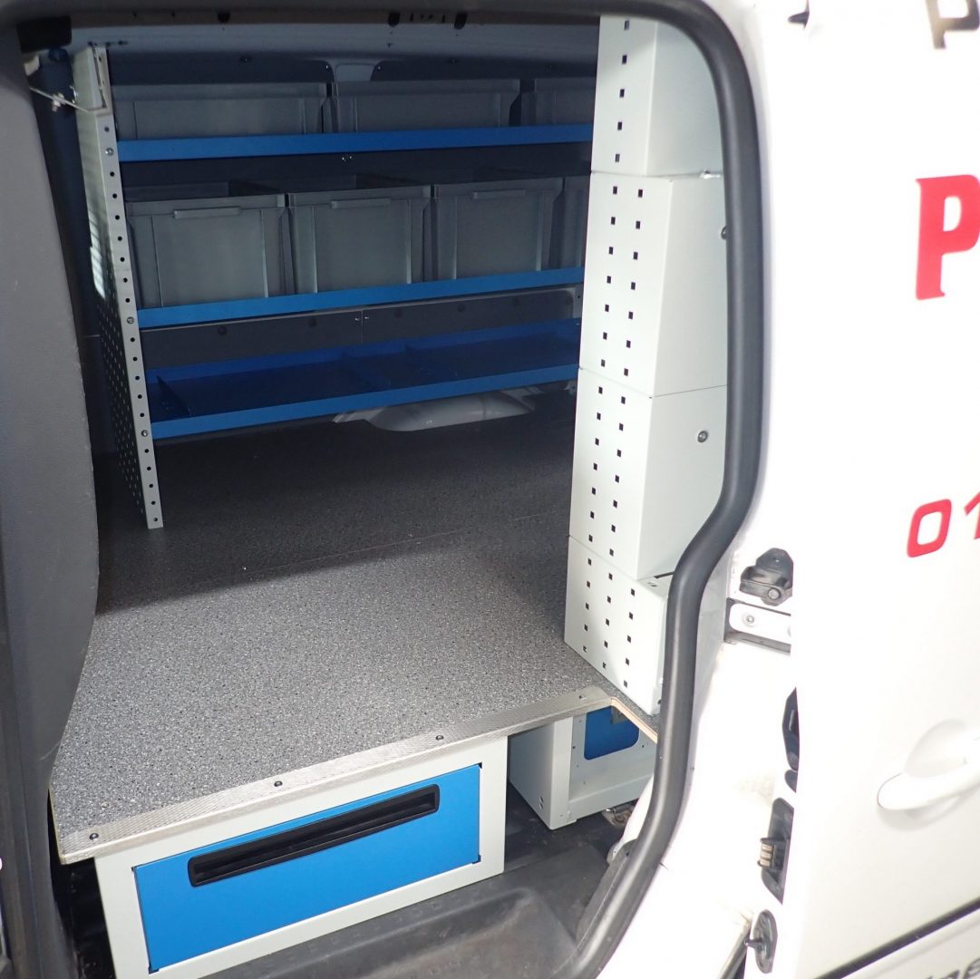 false floor drawers in van