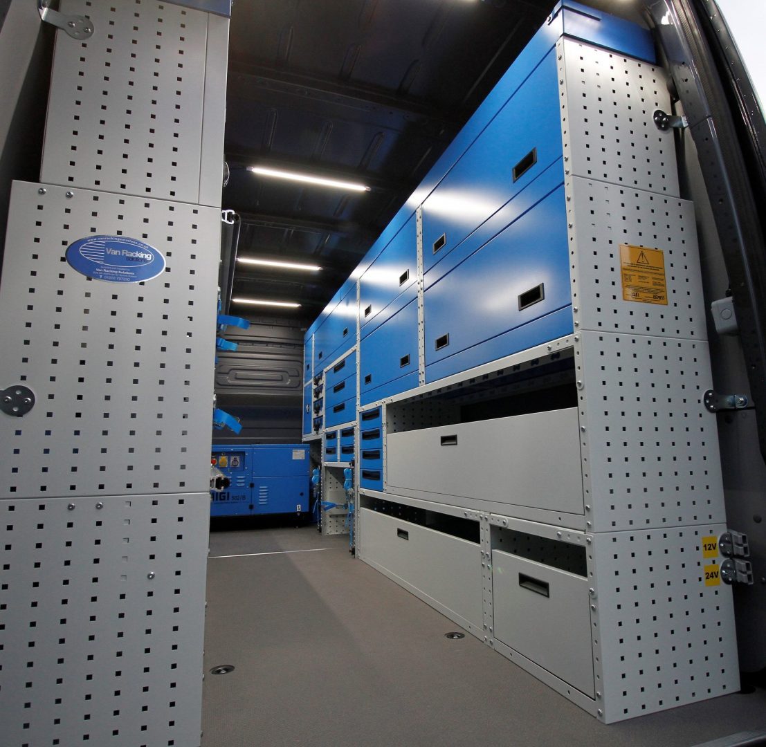van racking solutions build for rs recovery service van