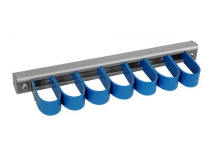 aluminium tool bar rail and spring loop clip for tool storage in van
