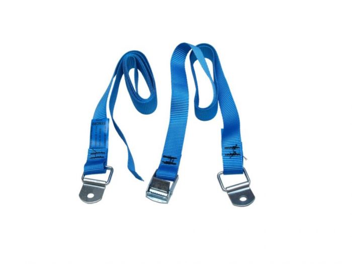 pair of securing straps with buckle and small swivel rings
