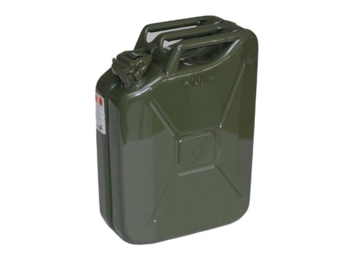 20 ltr jerry can in painted steel for fuel storage
