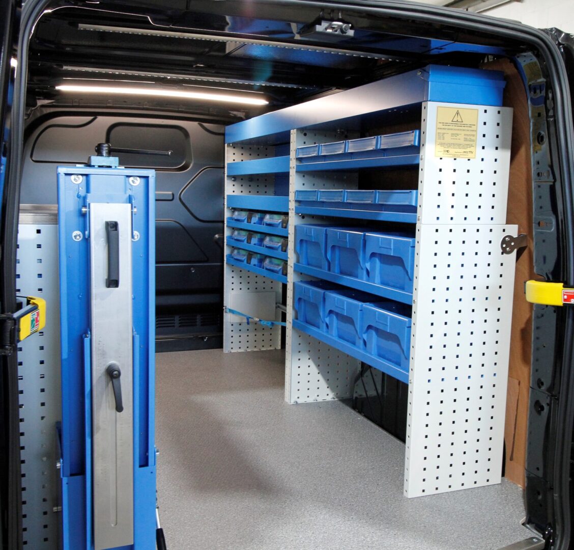 van racking for drivers side including top tray