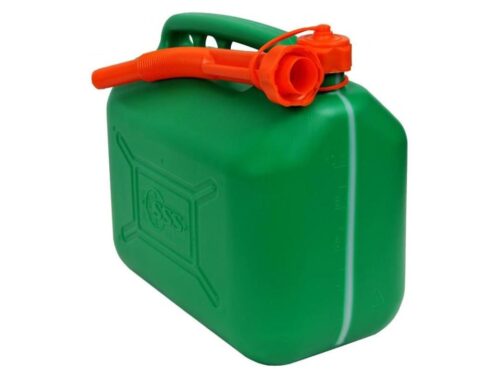plastic fuel can 10 ltr green with spout