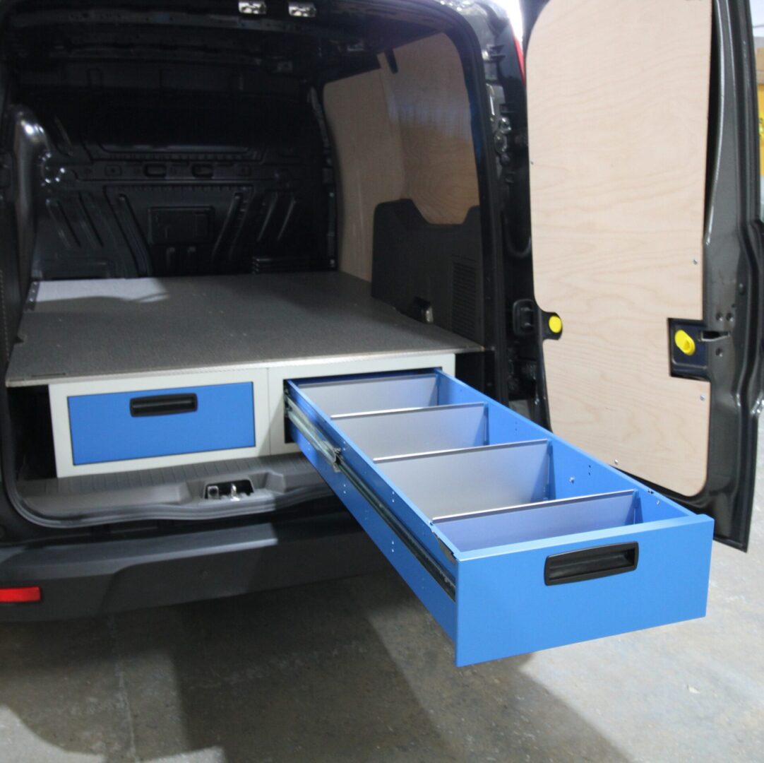 ford connect false floor large drawers with dividers