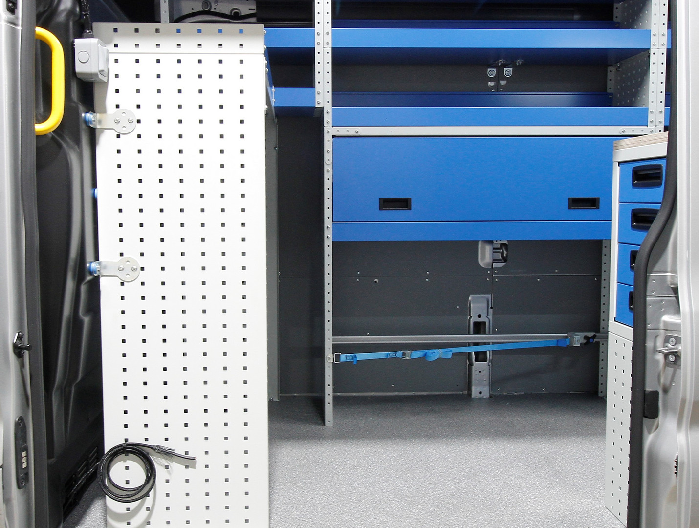 van racking with side access drawers