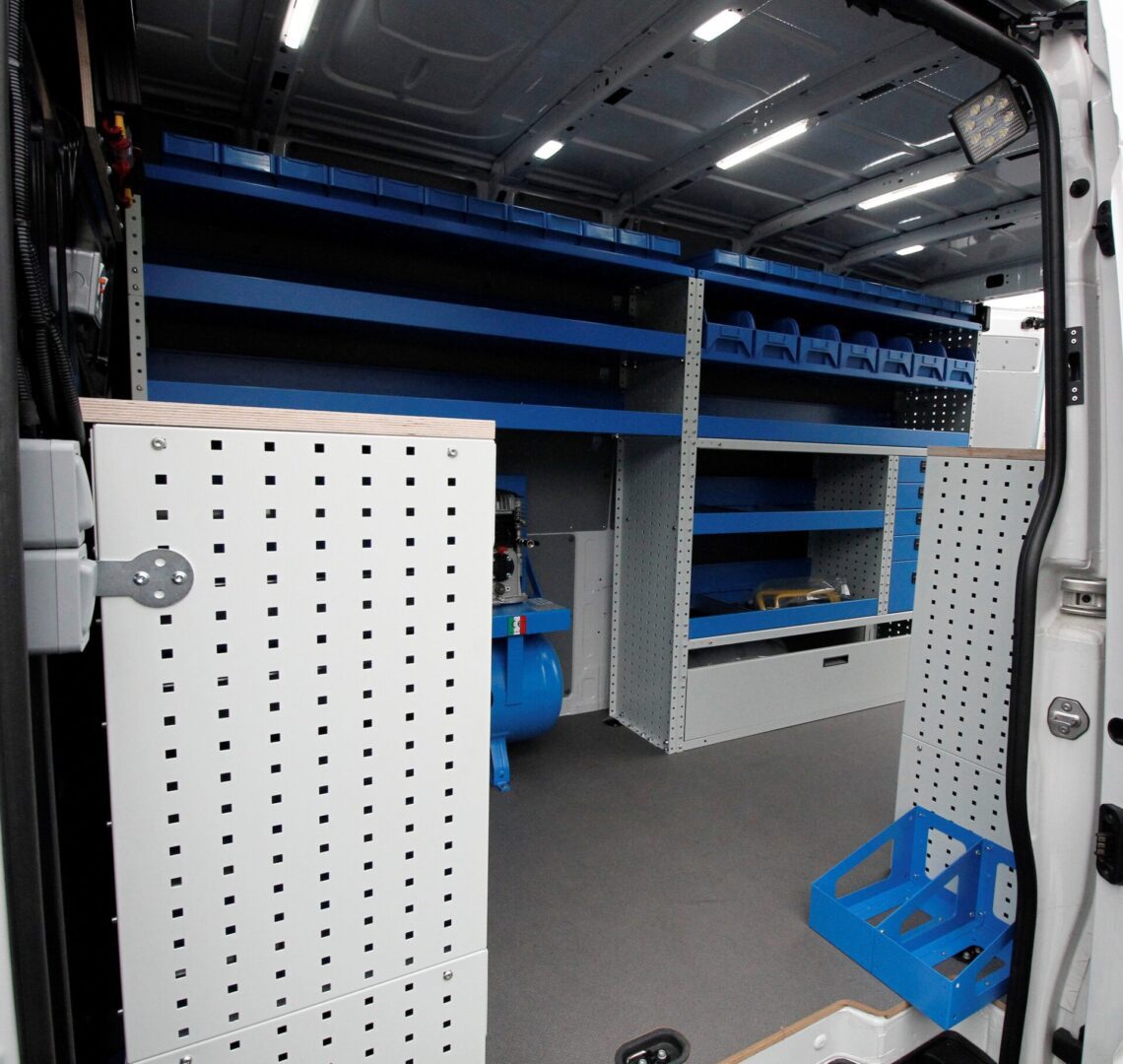 MAN Van Storage Racking System side door racking view