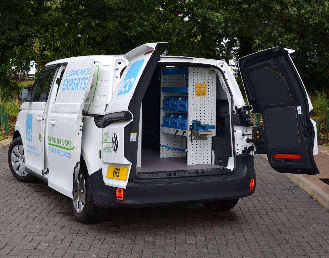 van racking solutions fleet of electric vans for ICE clean