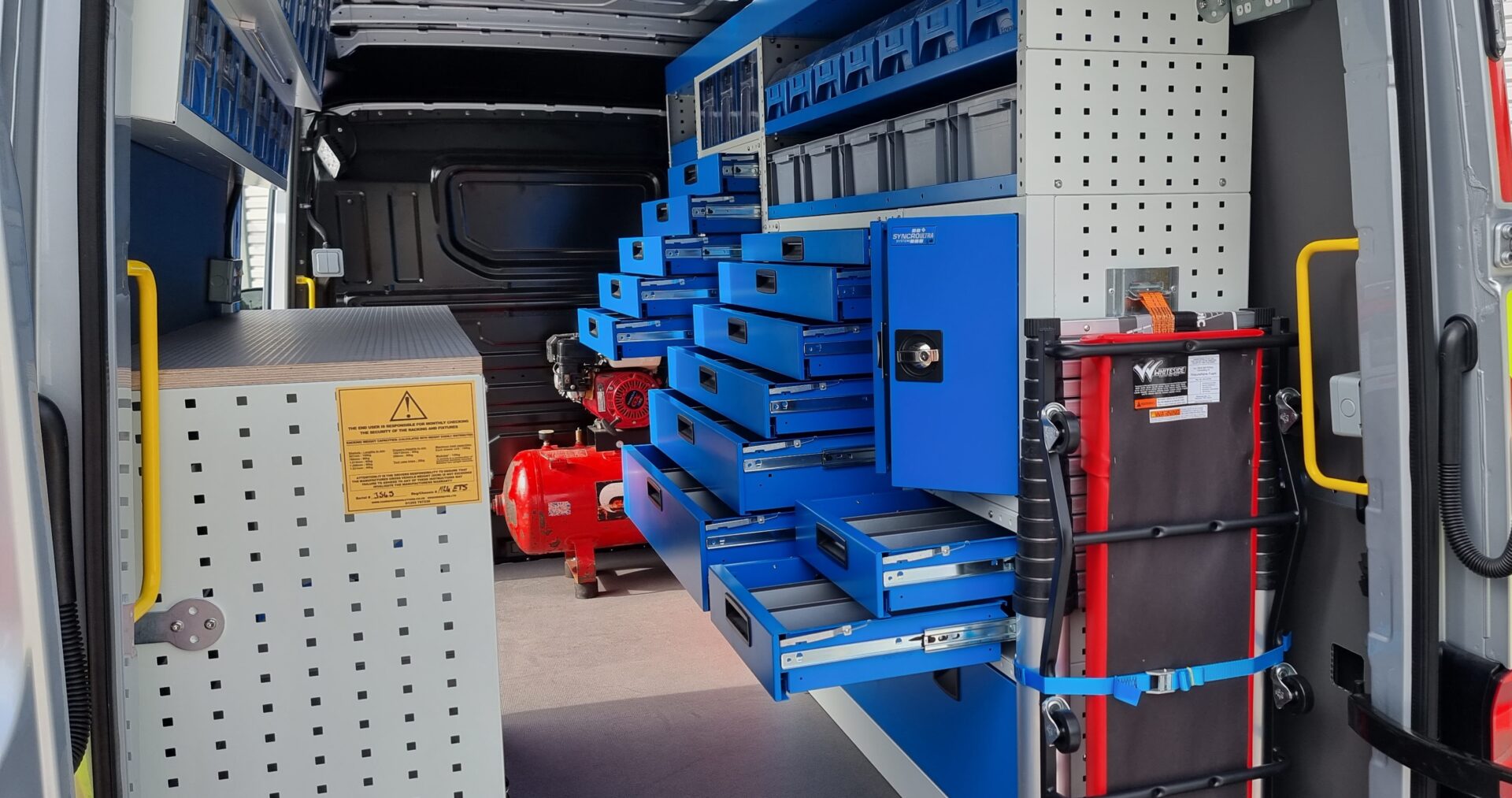 racking system in service van by vrs