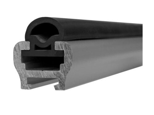 Van racking rail with rubber insert helps protect fragile goods