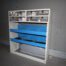 metal racking unit for electrician two open shelves plus eight pull out transparent drawers for components