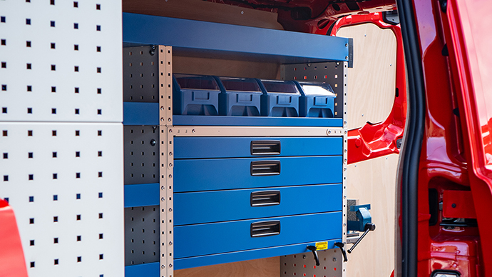 Fleet maintenance van racking