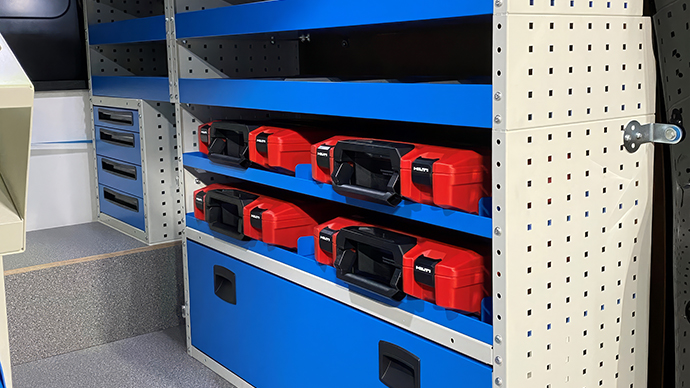 Pest control van racking