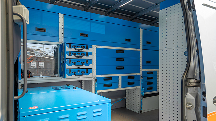 Recovery vehicle van racking